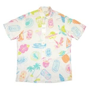 NEW Margaritaville Kenny Flowers Shirt Mens XXL White Changes In Latitude Rayon